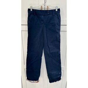 J. Crew Classic Twill Chino‎ Pants Women Navy Favorite Fit Size 0 Montana Lined